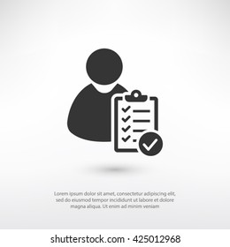 user checklist icon, service. One of set web icons