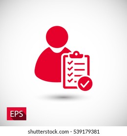 user checklist icon, service. One of set web icons