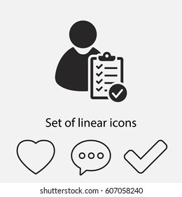 user checklist icon, service. One of set web icons