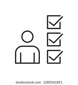 User checklist line icon on white