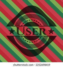 User christmas colors emblem. Vector Illustration. Detailed. 