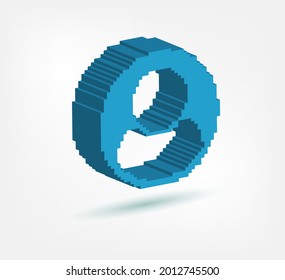 user circle 3d vector pixel logo