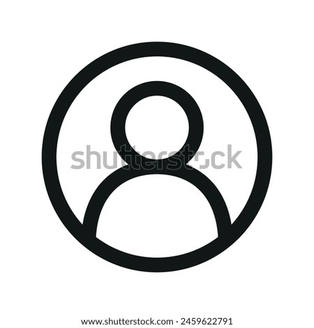 User circle isolated icon, user round outline vector icon with editable stroke