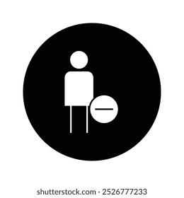 User circle minus filled flat solid icon.