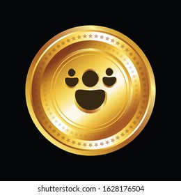 User Circular Vector Gold Web Icon Button