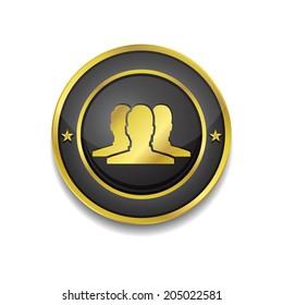 User Circular Vector Golden Black Web Icon Button