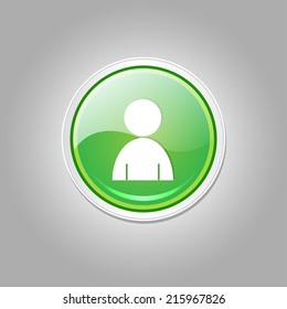 User Circular Vector Green Web Icon Button