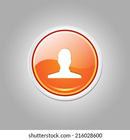 User Circular Vector Orange Web Icon Button