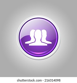 User Circular Vector Purple Web Icon Button