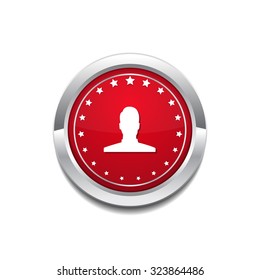 User Circular Vector Red Web Icon Button
