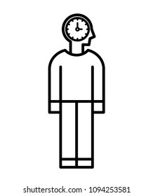 user with clock icon