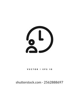 User Clock Icon. Editable Stroke