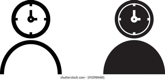 user with clock icon , vector illustration