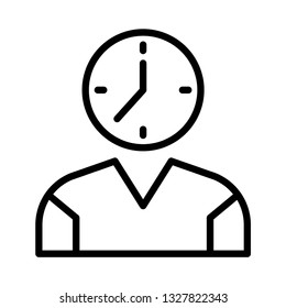 user clock line icon