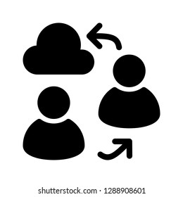 user cloud exchange glyph icon