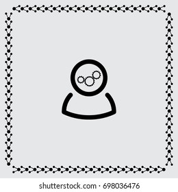 User with cogwheels vector icon
