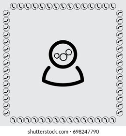 User with cogwheels vector icon