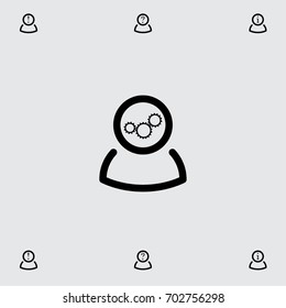 User with cogwheels vector icon