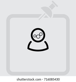 User with cogwheels vector icon