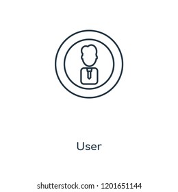 User concept line icon. Linear User concept outline symbol design. This simple element illustration can be used for web and mobile UI/UX.