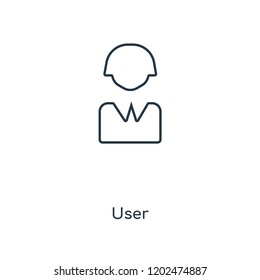 User concept line icon. Linear User concept outline symbol design. This simple element illustration can be used for web and mobile UI/UX.
