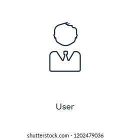 User concept line icon. Linear User concept outline symbol design. This simple element illustration can be used for web and mobile UI/UX.