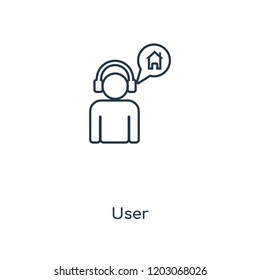 User concept line icon. Linear User concept outline symbol design. This simple element illustration can be used for web and mobile UI/UX.