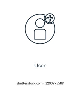 User concept line icon. Linear User concept outline symbol design. This simple element illustration can be used for web and mobile UI/UX.