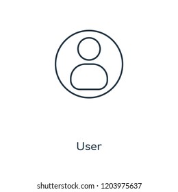 User concept line icon. Linear User concept outline symbol design. This simple element illustration can be used for web and mobile UI/UX.