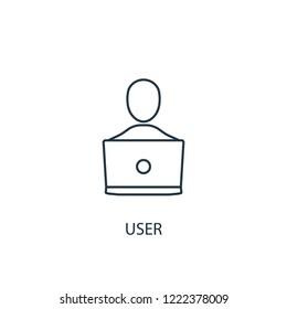 User concept line icon. Simple element illustration. User concept outline symbol design from SEO set. Can be used for web and mobile UI/UX