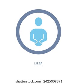 user concept line icon. Simple element illustration. user concept outline symbol design.