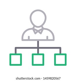 user connection colour line vector icon