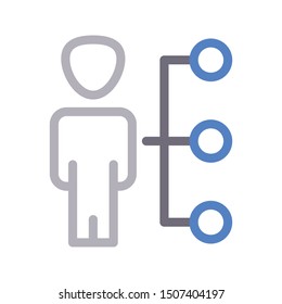 user connection colour line vector icon