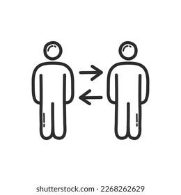 Conexión del usuario, intercambio de experiencias, amistad. Estilo de diseño de dibujo manual. Vector.