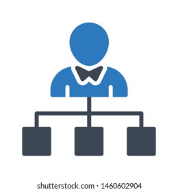 user connection glyph color vector icon