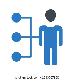 user connection glyph double color icon