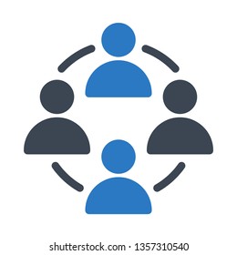 user connection glyph double color 