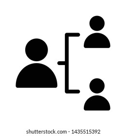 user connection glyph flat vector icon