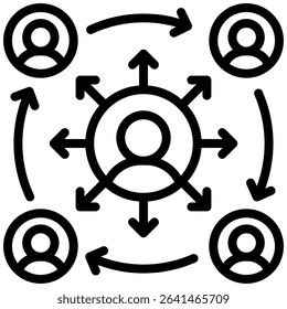 User Connection Icon Line Vector Illustration