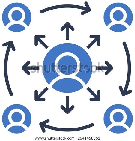 User Connection Icon Mixed Vector Illustration