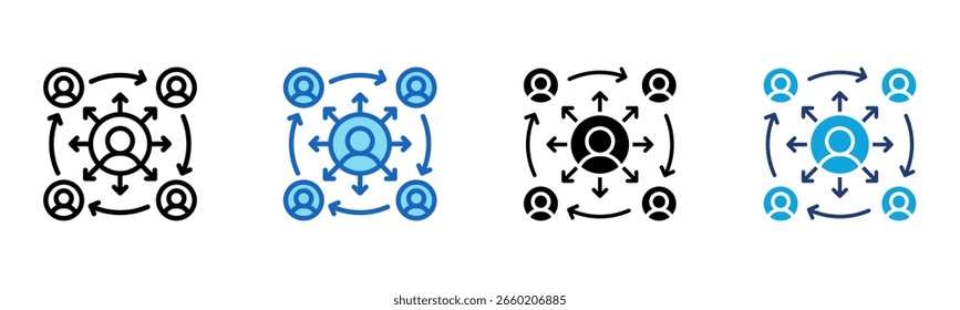 Benutzerverbindungs-Symbol Multi-Style-Vektorgrafik
