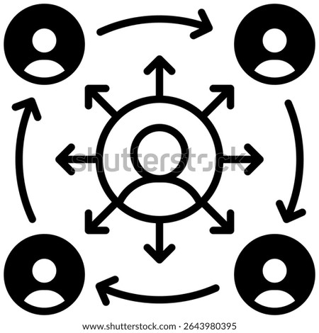 User Connection Icon Outline Vector Illustration
