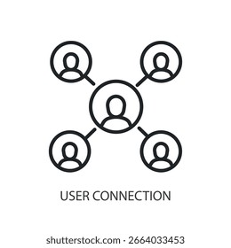 User connection thin line vector icons.