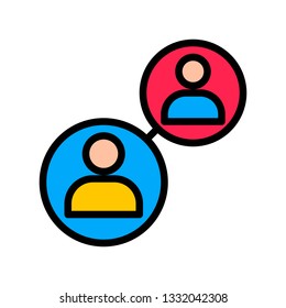 User connection vector, Digital marketing filled style icon editable stroke