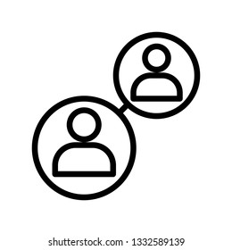 User connection vector, Digital marketing line style icon editable stroke