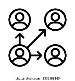 User connection vector, Digital marketing line style icon editable stroke