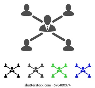 User Connections flat vector pictogram. Colored user connections, gray, black, blue, green icon variants. Flat icon style for graphic design.