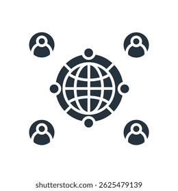 user connectivity icons isolated on White Background. Flat style design