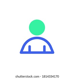 User contact icon vector, filled flat sign, bicolor pictogram, man avatar green and blue colors. Symbol, logo illustration