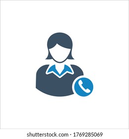User contact icon (vector illustration)